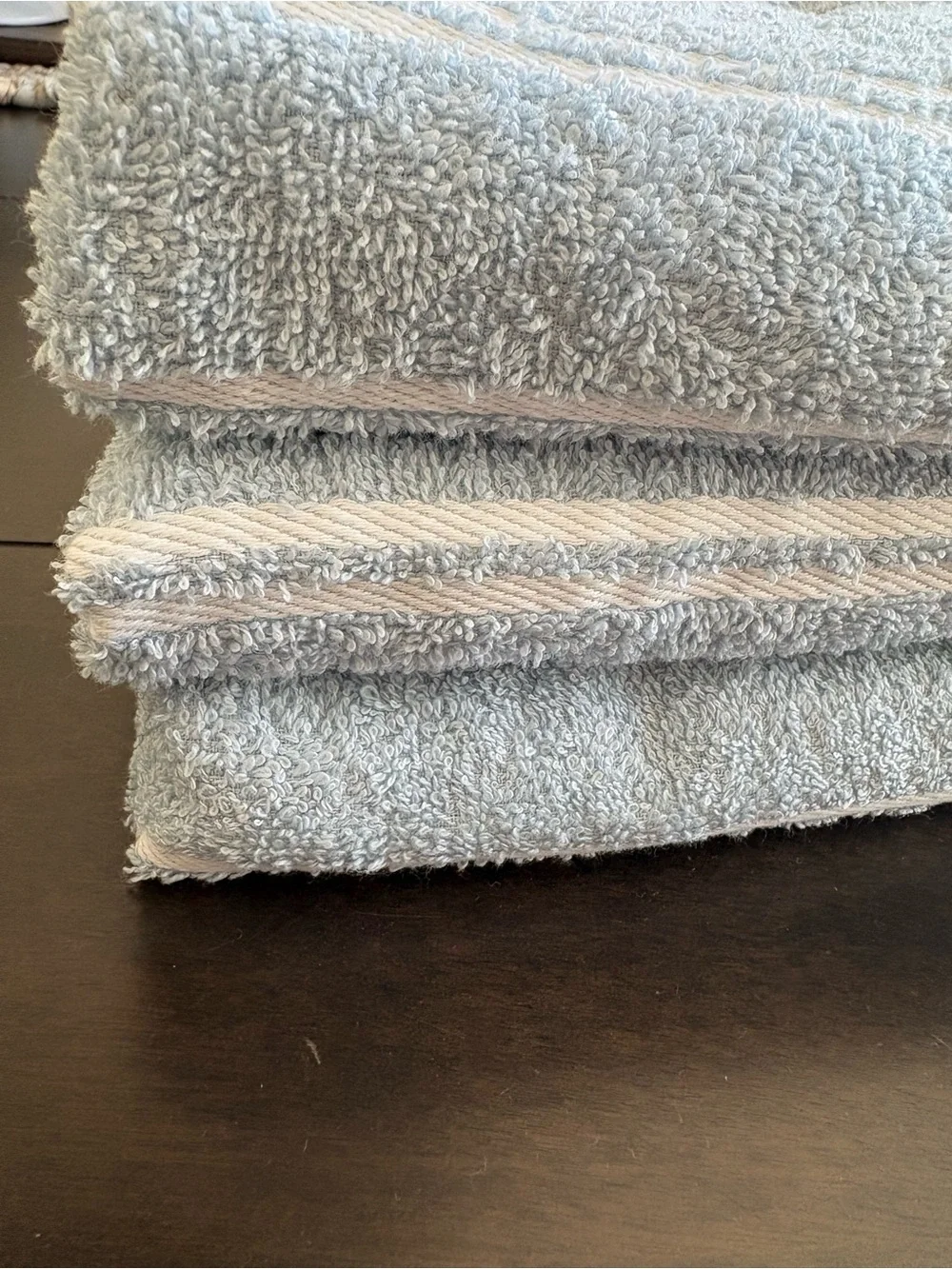 Comfort Bay 100% Cotton Light Blue Stripe Bath Towels Hand Wash Cloths